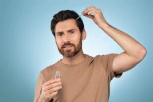 Topical Finasteride for Hair Loss Male patient taking topical finasteride and minoxidil combo