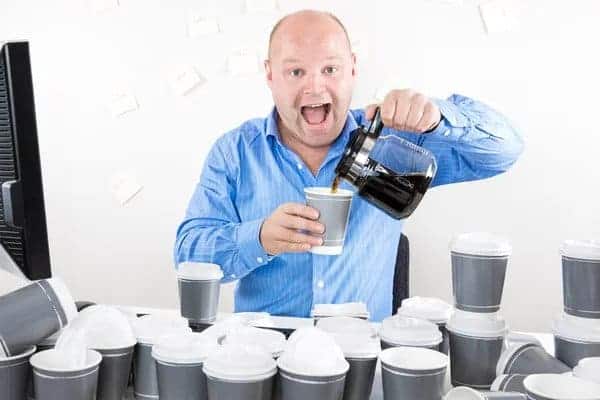 Does Caffeine Shampoo Work? bald man with caffeine looking for caffeine shampoo