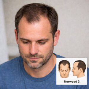 man with norwood 3 hair loss